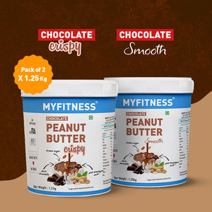 MyFitness Chocolate Peanut Butter 1250gm Combo: Smooth & Crispy