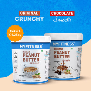 MyFitness Peanut Butter 1250gm Combo : Original Crunchy & Chocolate Smooth