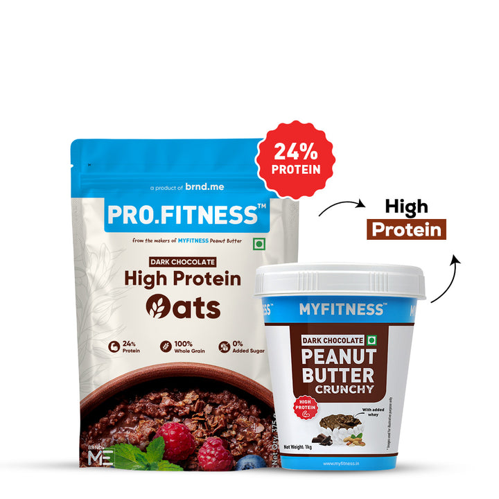 High Protein Choco Oats + Dark Chocolate Crunchy Peanut Butter Combo
