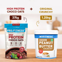 High Protein Choco Oats + Original Peanut Butter Crunchy Combo High Protein Choco Oats + Original Peanut Butter Crunchy Combo