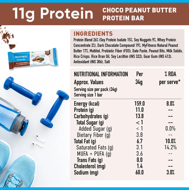 11g Protein Bar - Choco Peanut Butter (Pack of 6)