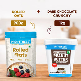 Rolled Oats + Dark Chocolate Crunchy Peanut Butter Combo Rolled Oats + Dark Chocolate Crunchy Peanut Butter Combo