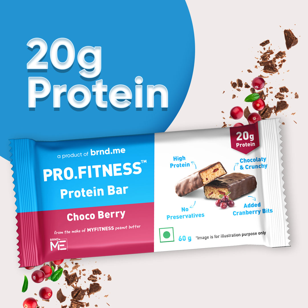 PRO.FITNESS Choco berry Protein Bar 60g, Pack of 6
