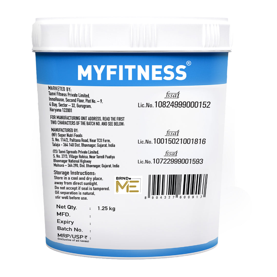 MyFitness Peanut Butter - Natural Unsweetened | 31% Protein | Crunchy | Zero Sugar Peanut Butter Spread