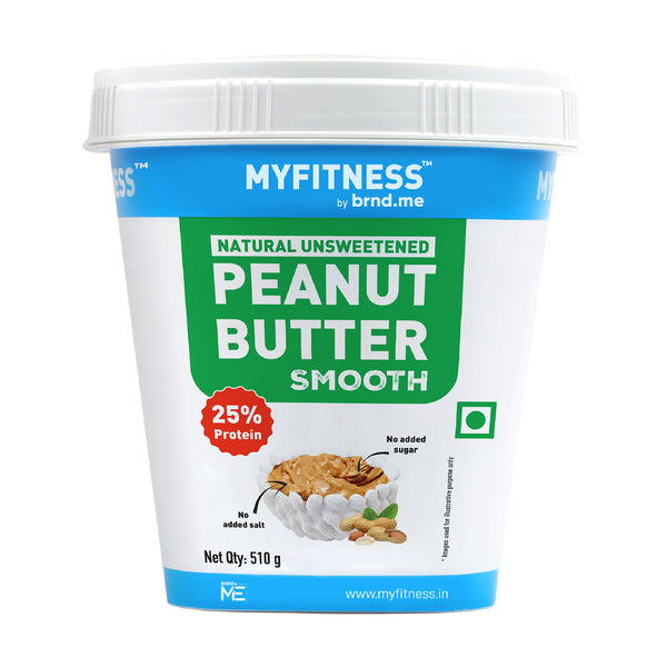 MyFitness Peanut Butter - Natural Unsweetened | 25% Protein | Smooth | Zero Sugar Peanut Butter Spread