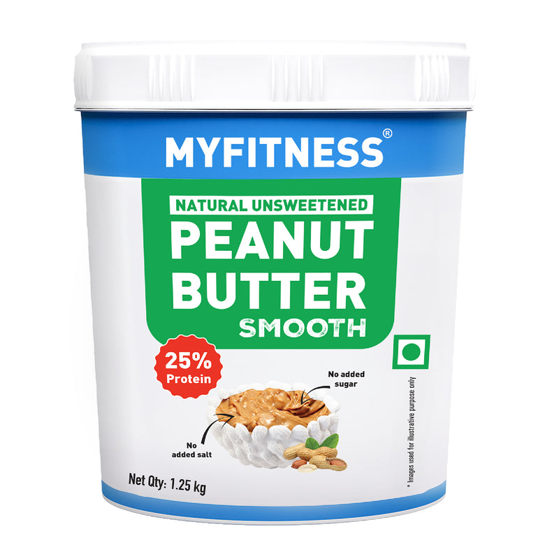 MyFitness Peanut Butter - Natural Unsweetened | 25% Protein | Smooth | Zero Sugar Peanut Butter Spread