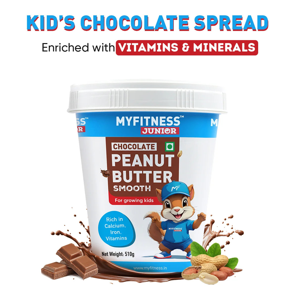 Kids Chocolate Smooth Peanut Butter Spread with Added Minerals