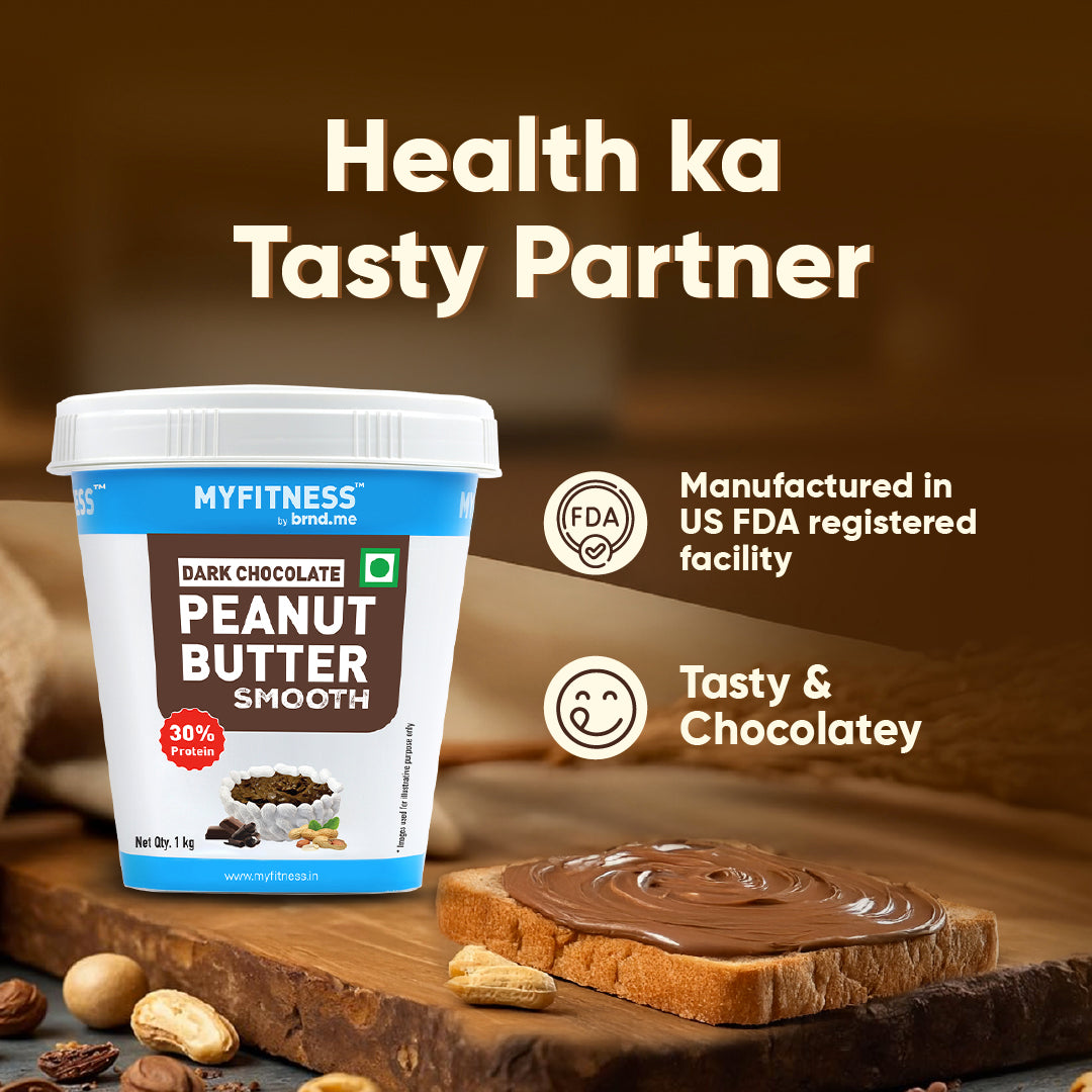 MyFitness Peanut Butter - Dark Chocolate | 30% Protein | Smooth | Rich Chocolate Peanut Butter Spread