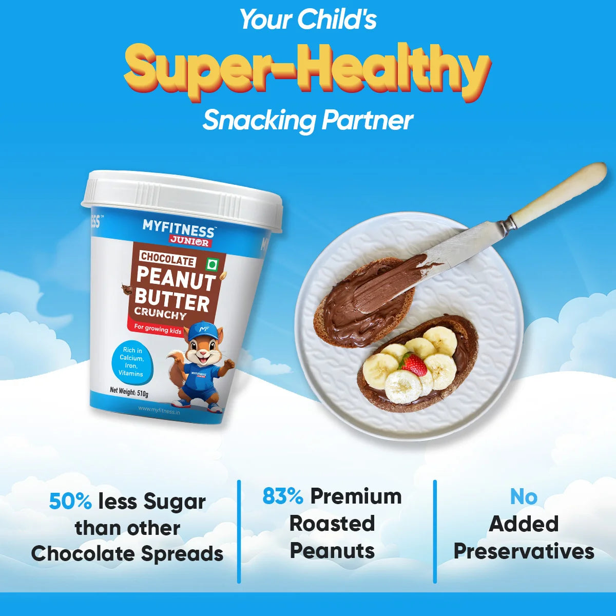 Kids Chocolate Crunchy Peanut Butter Spread with Added Minerals