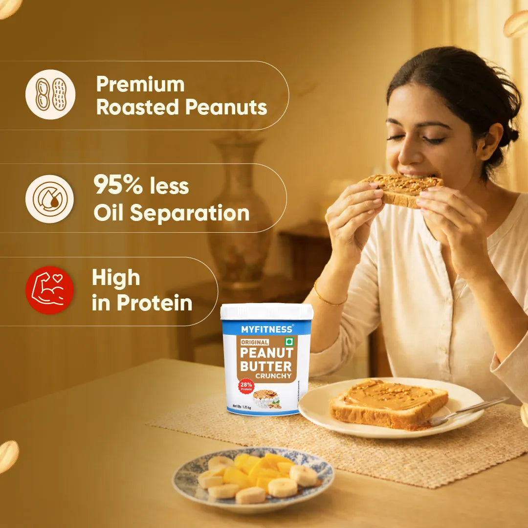 MyFitness Peanut Butter - Original | 28% Protein | Crunchy | Classic Peanut Butter Spread