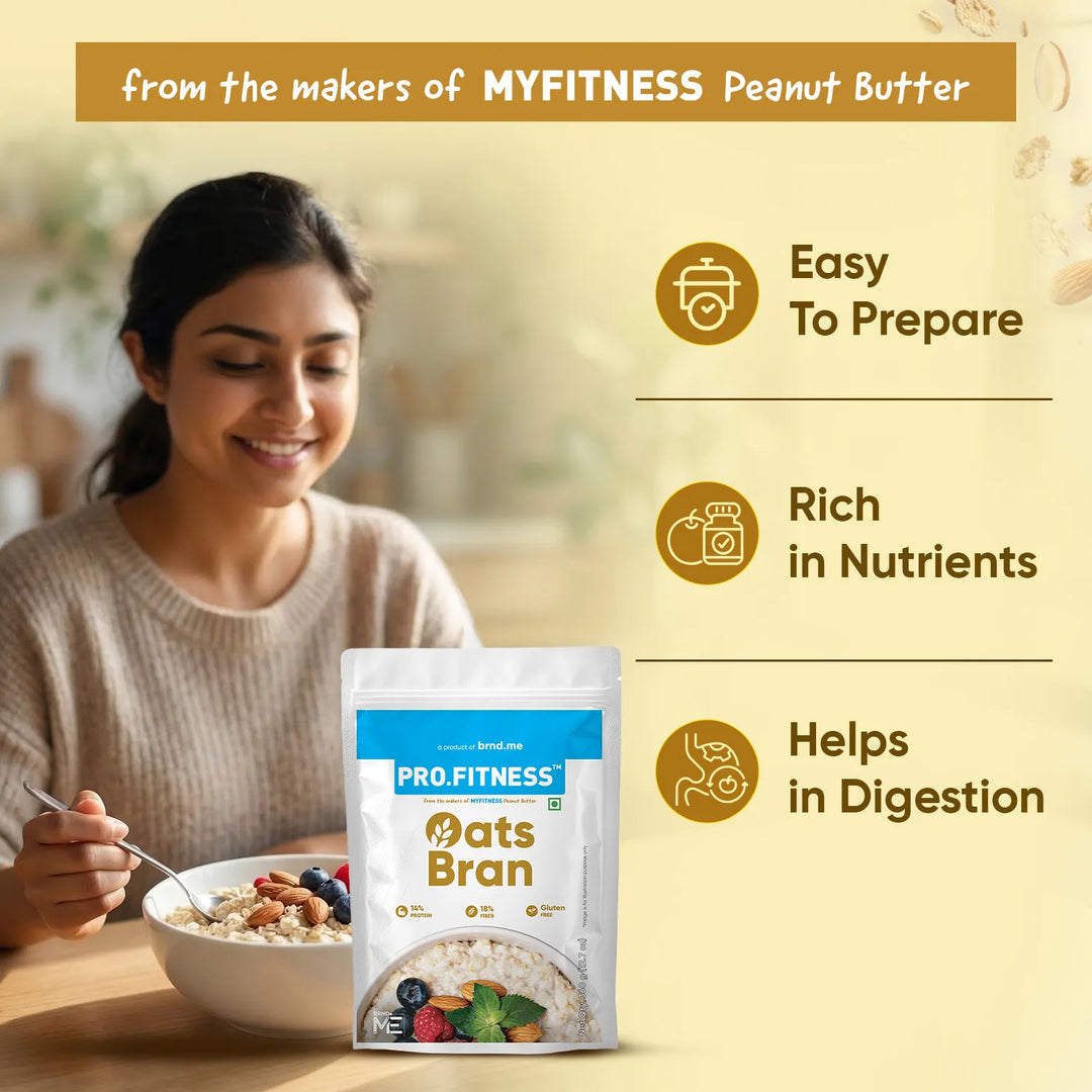 Pro.Fitness Oats Bran | 14% Protein | Healthy Oats With High Fiber and Zero Cholesterol