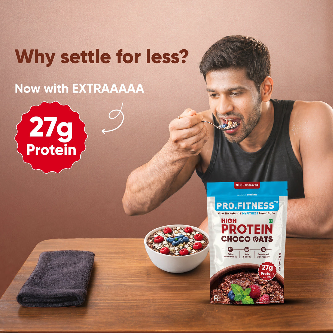 Pro.Fitness High Protein Chocolate Oats | Dark Chocolate | Healthy Oats With Nuts, Seeds & Added Whey