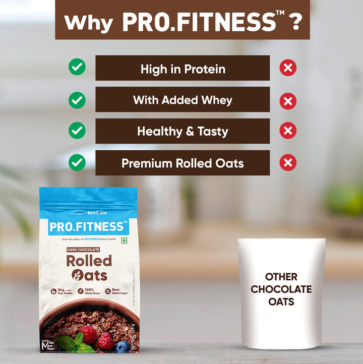 PRO.FITNESS Dark Chocolate Rolled Oats 375g