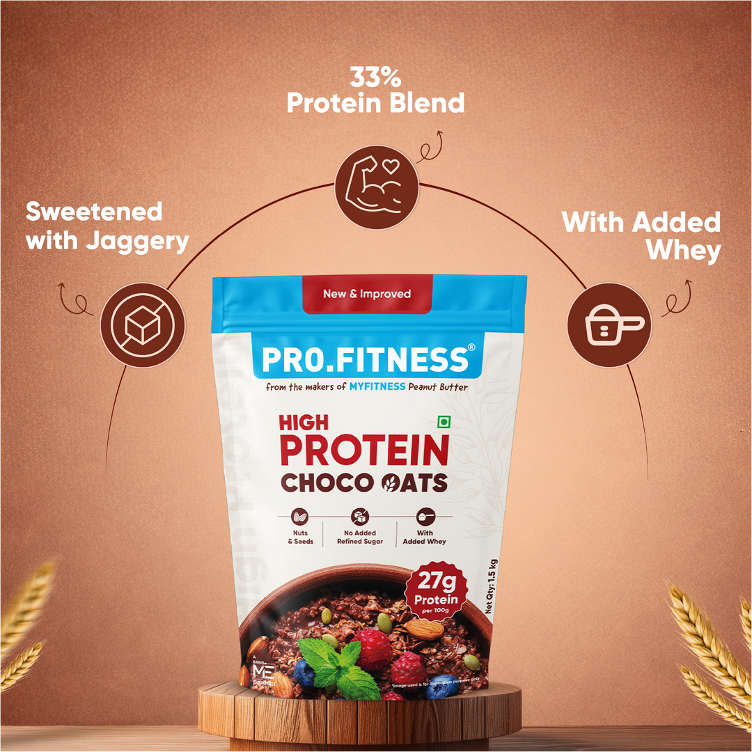 Pro.Fitness High Protein Chocolate Oats | Dark Chocolate | Healthy Oats With Nuts, Seeds & Added Whey