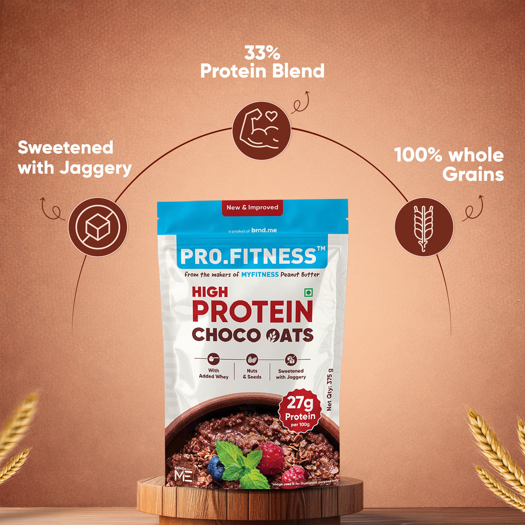 Pro.Fitness High Protein Chocolate Oats | Dark Chocolate | Healthy Oats With Nuts, Seeds & Added Whey