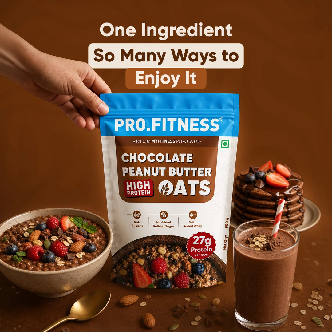 Pro.Fitness High Protein Chocolate Peanut Butter Oats | Made with MyFitness Chocolate Peanut Butter | 27% Protein | No Added Refined Sugar