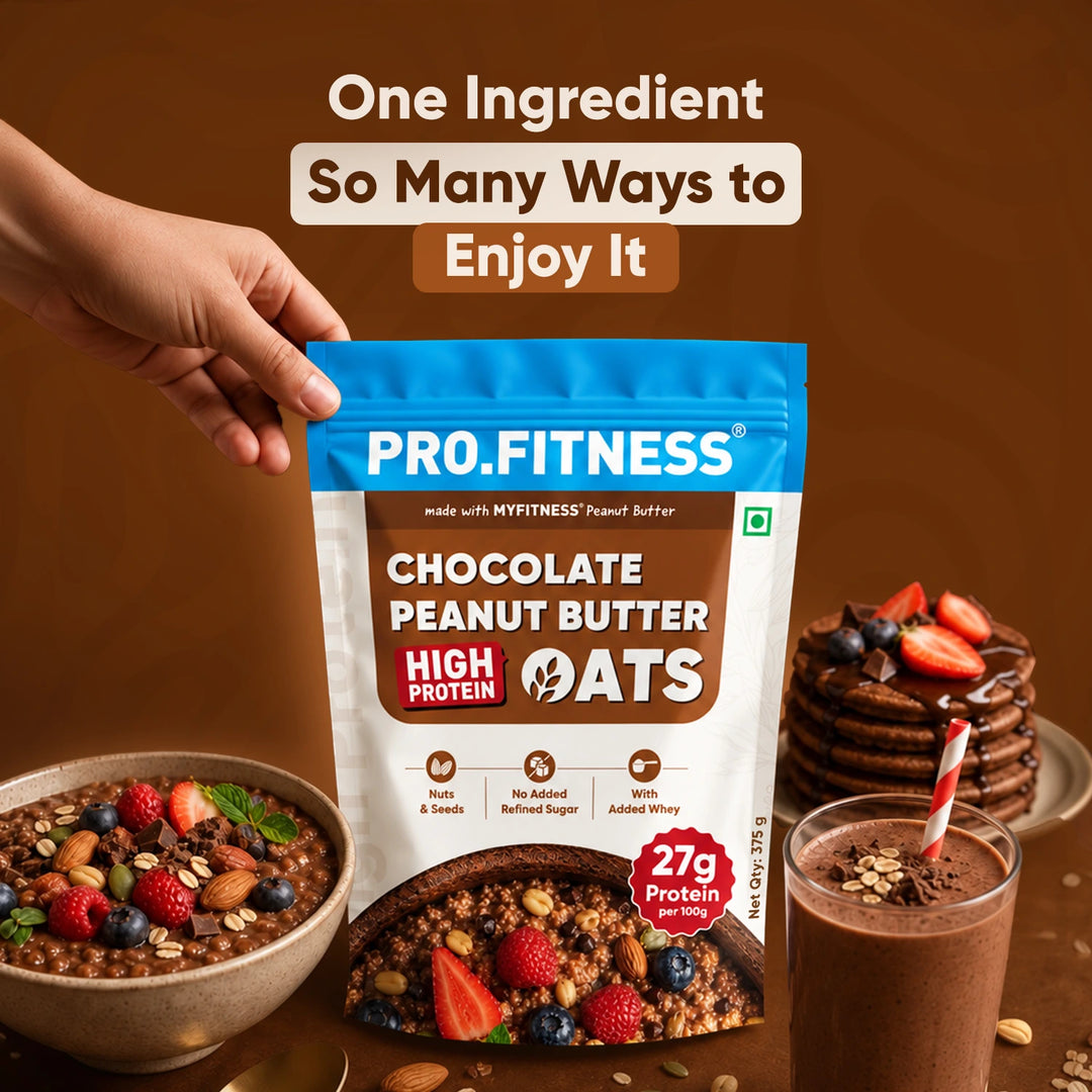 Pro.Fitness High Protein Chocolate Peanut Butter Oats | Made with MyFitness Chocolate Peanut Butter | 27% Protein | No Added Refined Sugar