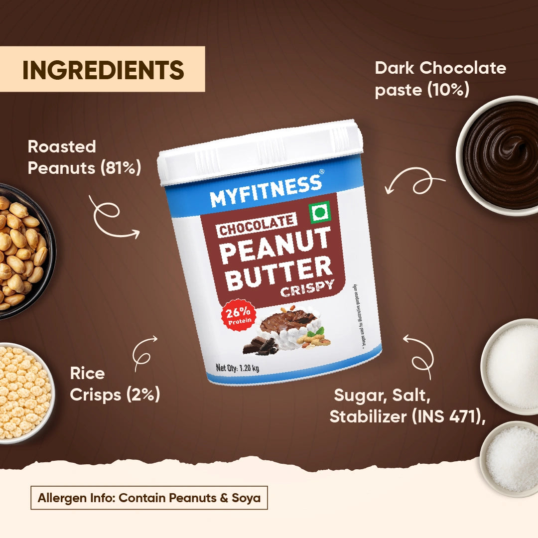 MyFitness Peanut Butter - Chocolate | 26% Protein | Crispy | Chocolate Peanut Butter Spread