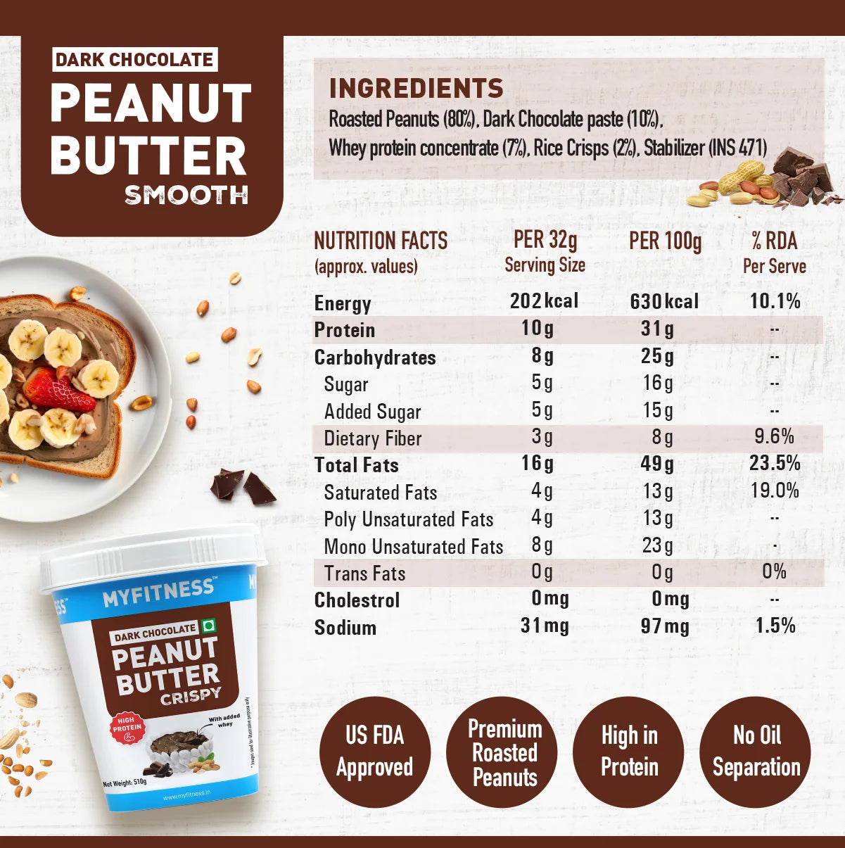 Olympia Edition OR Dark Chocolate Peanut butter with Added Whey: Crispy