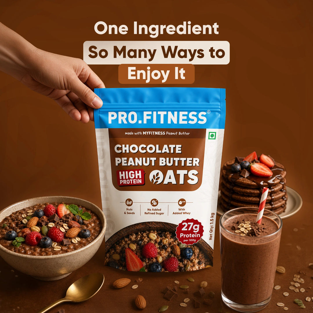 Pro.Fitness High Protein Chocolate Peanut Butter Oats | Made with MyFitness Chocolate Peanut Butter | 27% Protein | No Added Refined Sugar