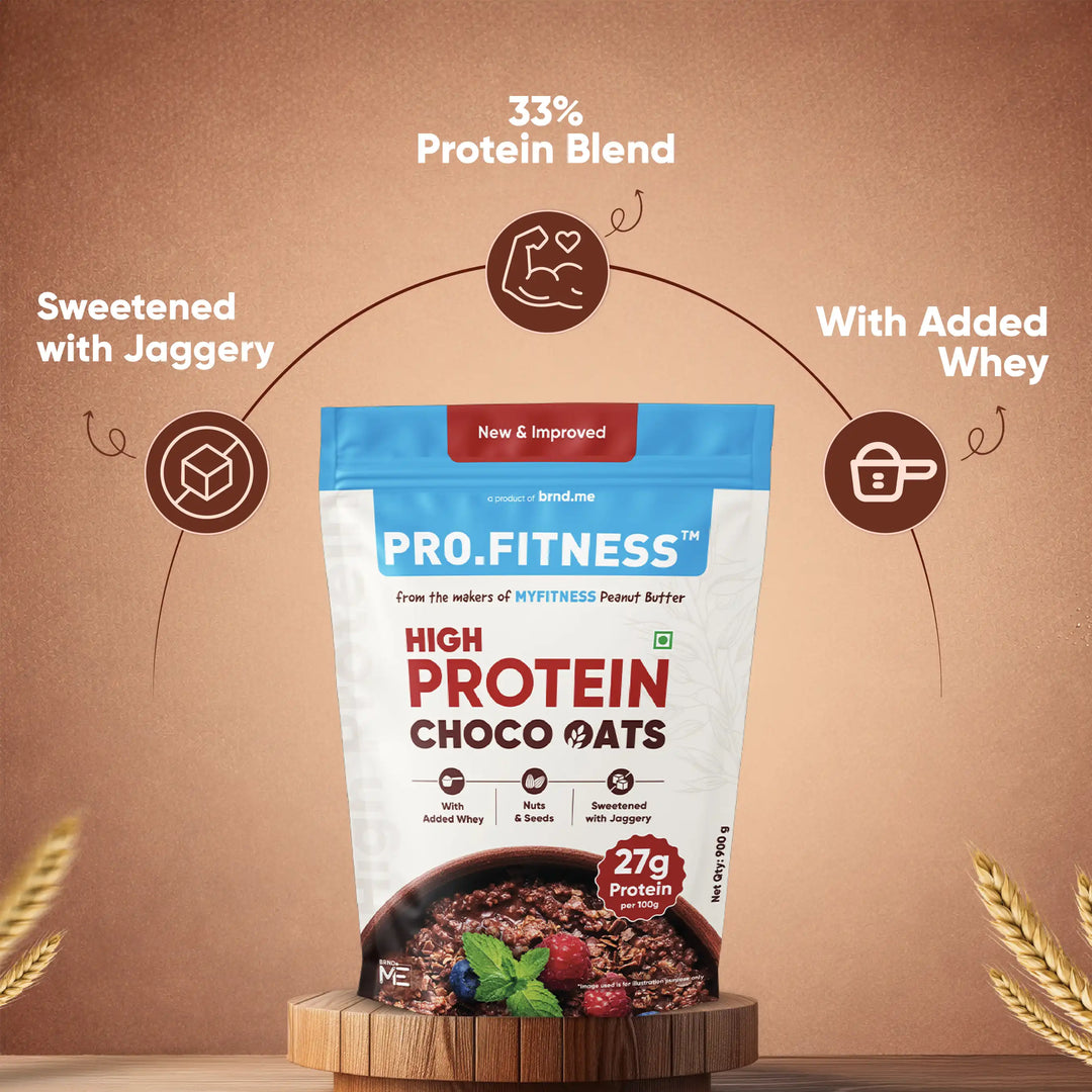 High Protein Chocolate Oats 900g Pack | 27g Protein (per 100g) | Healthy Breakfast Oats