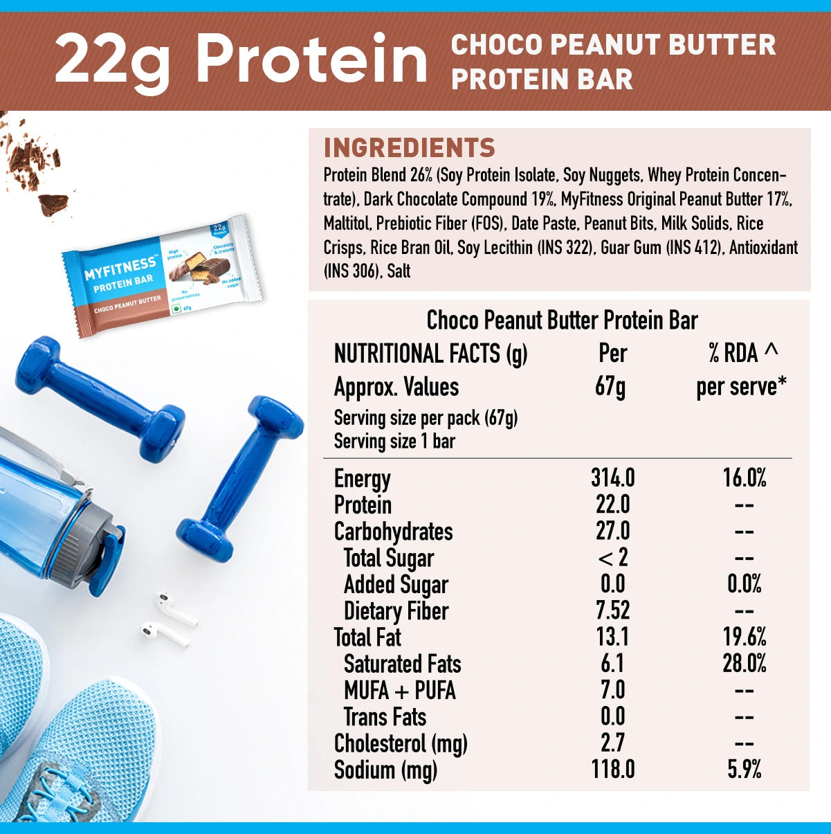 Chocolate Peanut Butter Protein Bar 6 in 1 Pack