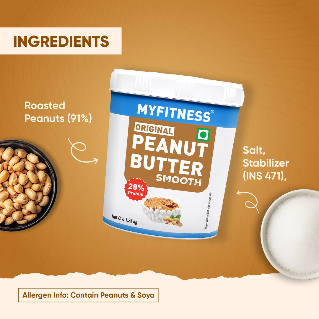 MyFitness Peanut Butter - Original | 28% Protein | Smooth | Classic Peanut Butter Spread