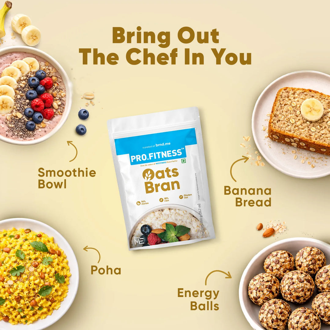 Pro.Fitness Oats Bran | 14% Protein | Healthy Oats With High Fiber and Zero Cholesterol