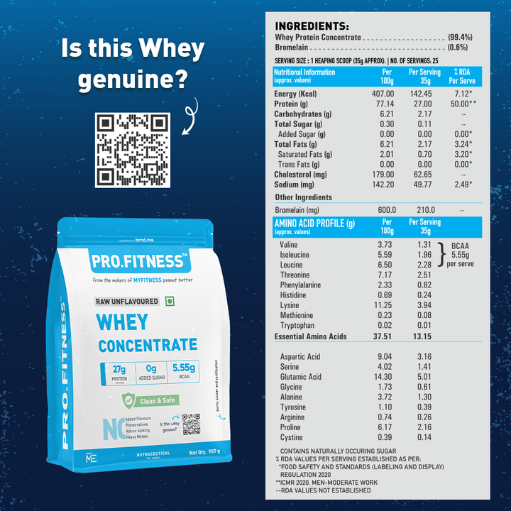 Whey Protein Concentrate - Unflavoured (77% Protein)