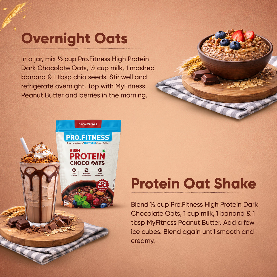 Pro.Fitness High Protein Chocolate Oats | Dark Chocolate | Healthy Oats With Nuts, Seeds & Added Whey