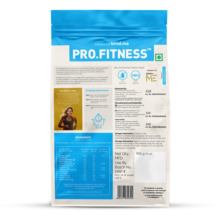 PRO.FITNESS Rolled Oats 900g