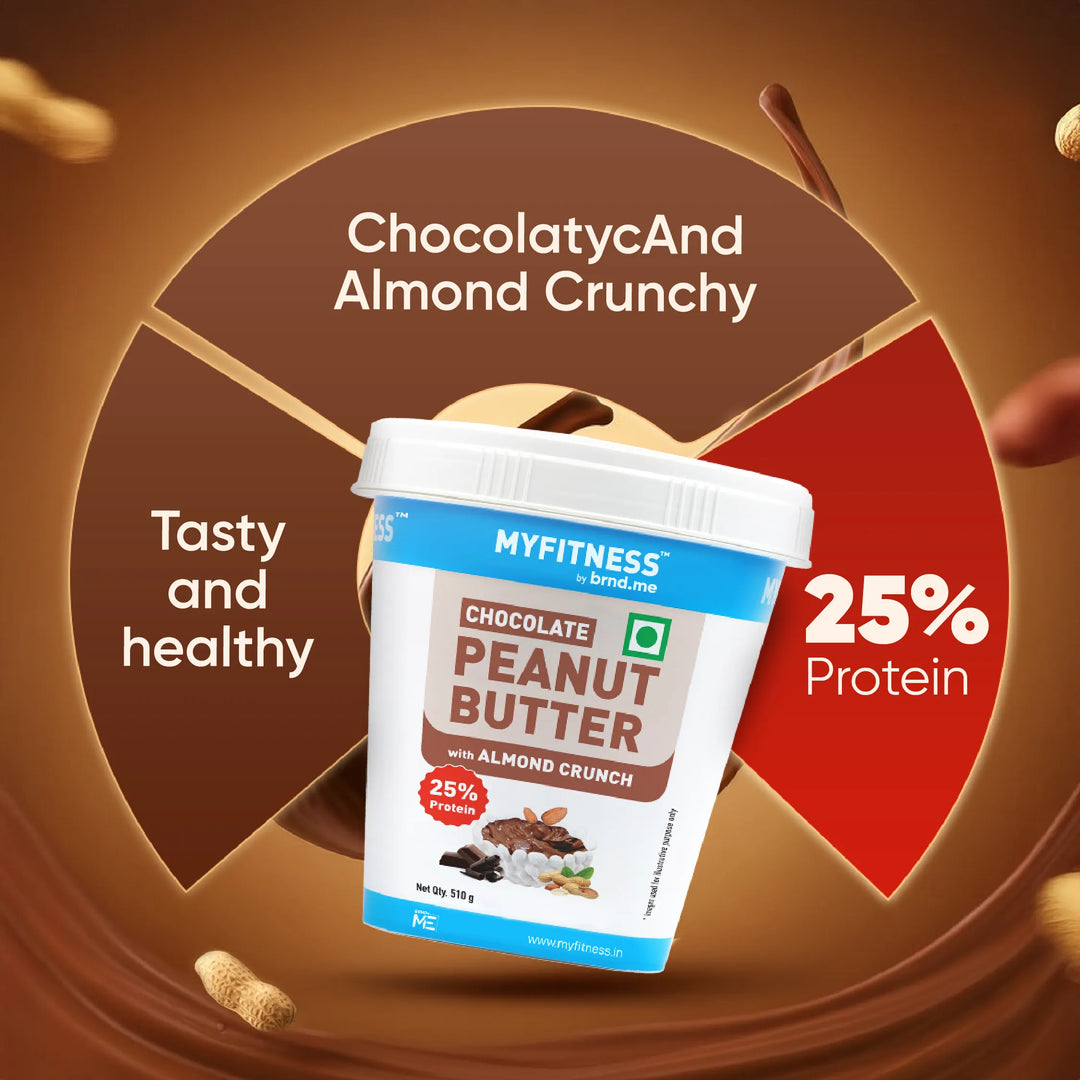 MyFitness Peanut Butter - Chocolate | 25% Protein | Almond Crunch | Chocolate Peanut Butter Spread