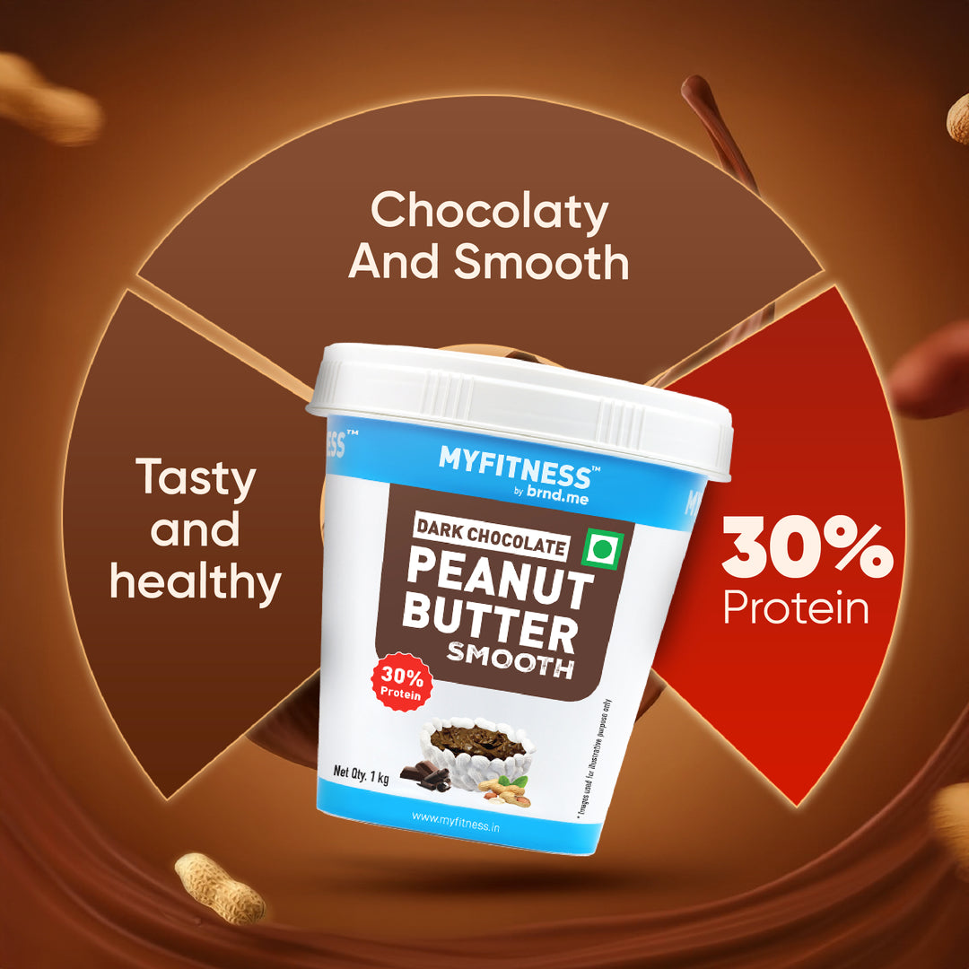 MyFitness Peanut Butter - Dark Chocolate | 30% Protein | Smooth | Rich Chocolate Peanut Butter Spread
