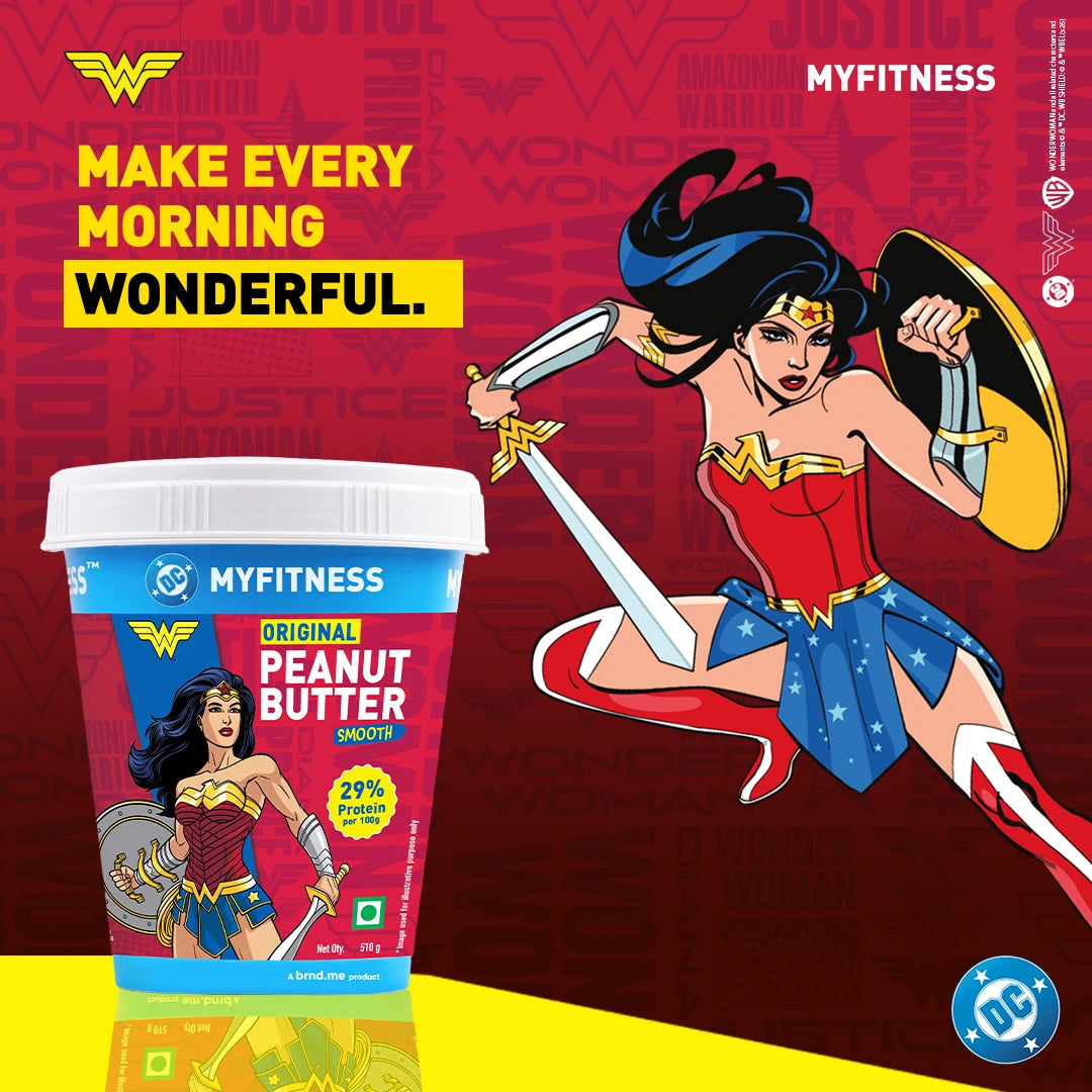 MyFitness x Wonder Woman | Original Peanut Butter Smooth 510g | 29% Protein | High Protein