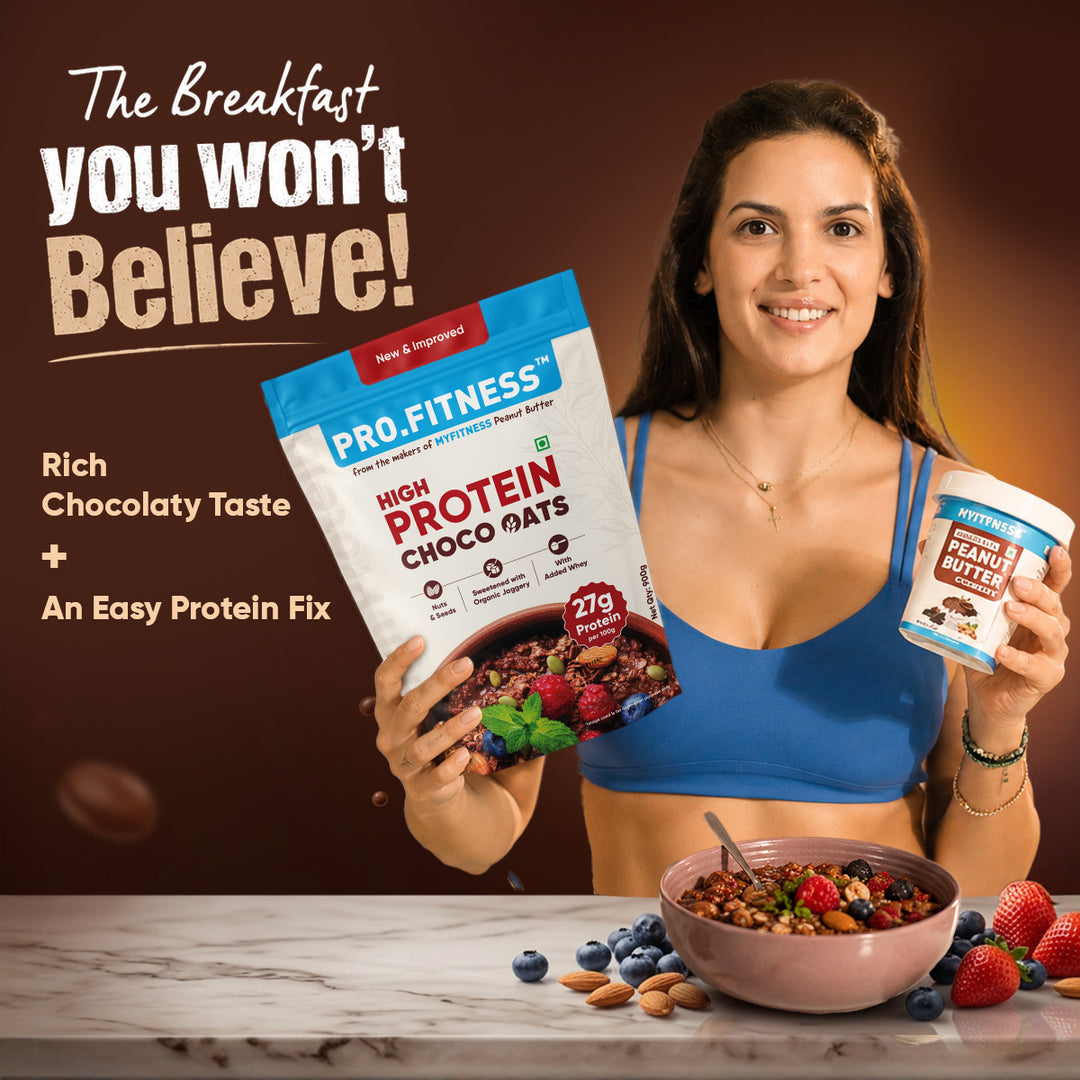Pro.Fitness High Protein Chocolate Oats | Dark Chocolate | Healthy Oats With Nuts, Seeds & Added Whey