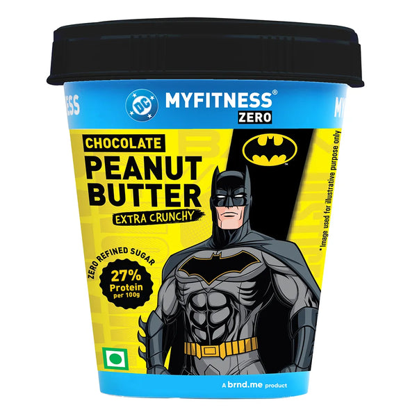 MyFitness x Batman | Chocolate Zero Peanut Butter Extra Crunchy | 27% Protein | Zero Added Sugar | High Protein
