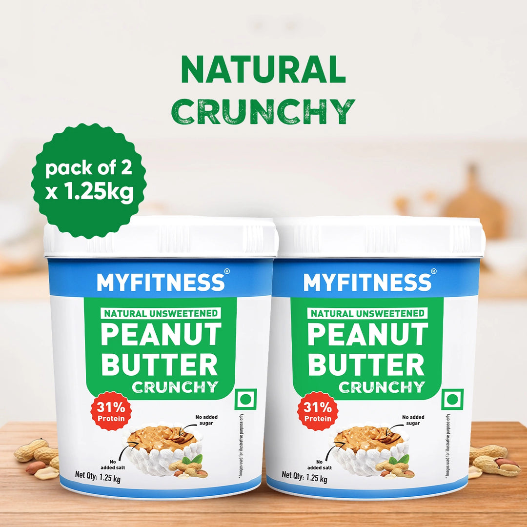 MyFitness Peanut Butter - Natural Unsweetened | 31% Protein | Crunchy | Zero Sugar Peanut Butter Spread