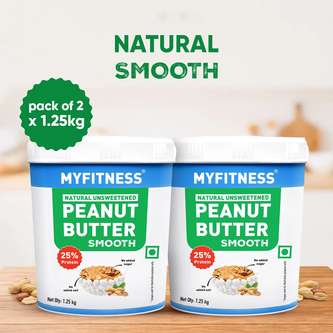 MyFitness Peanut Butter - Natural Unsweetened | 25% Protein | Smooth | Zero Sugar Peanut Butter Spread
