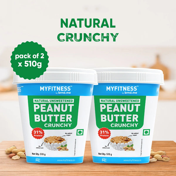 MyFitness Peanut Butter - Natural Unsweetened | 31% Protein | Crunchy | Zero Sugar Peanut Butter Spread