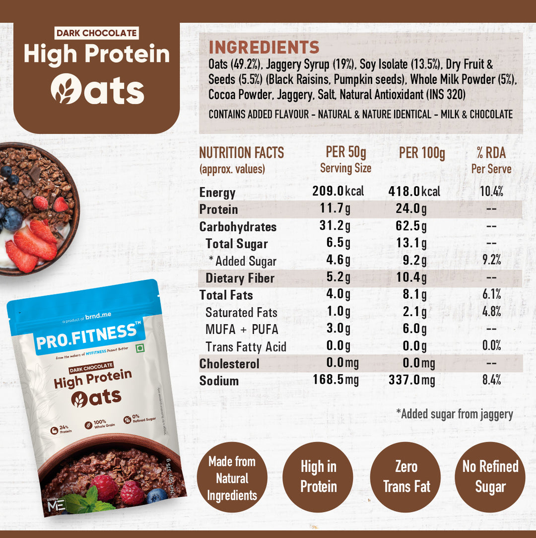 High Protein Chocolate Rolled Oats (24% Protein)