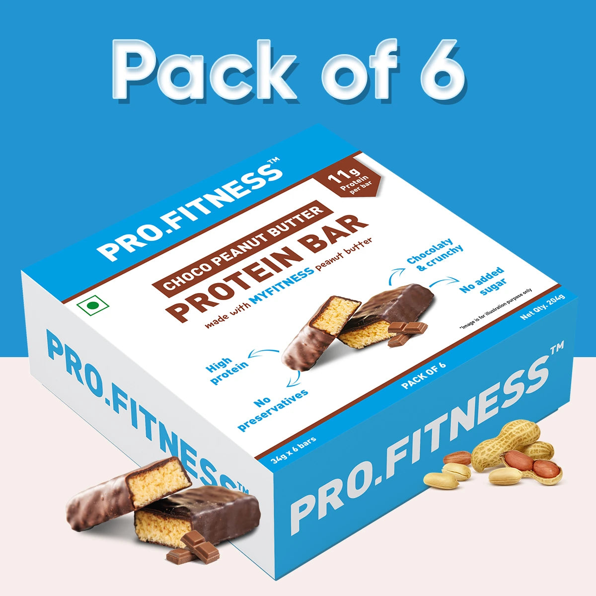 Pro.Fitness Protein Bar - Choco Peanut Butter - 6 in 1 Pack