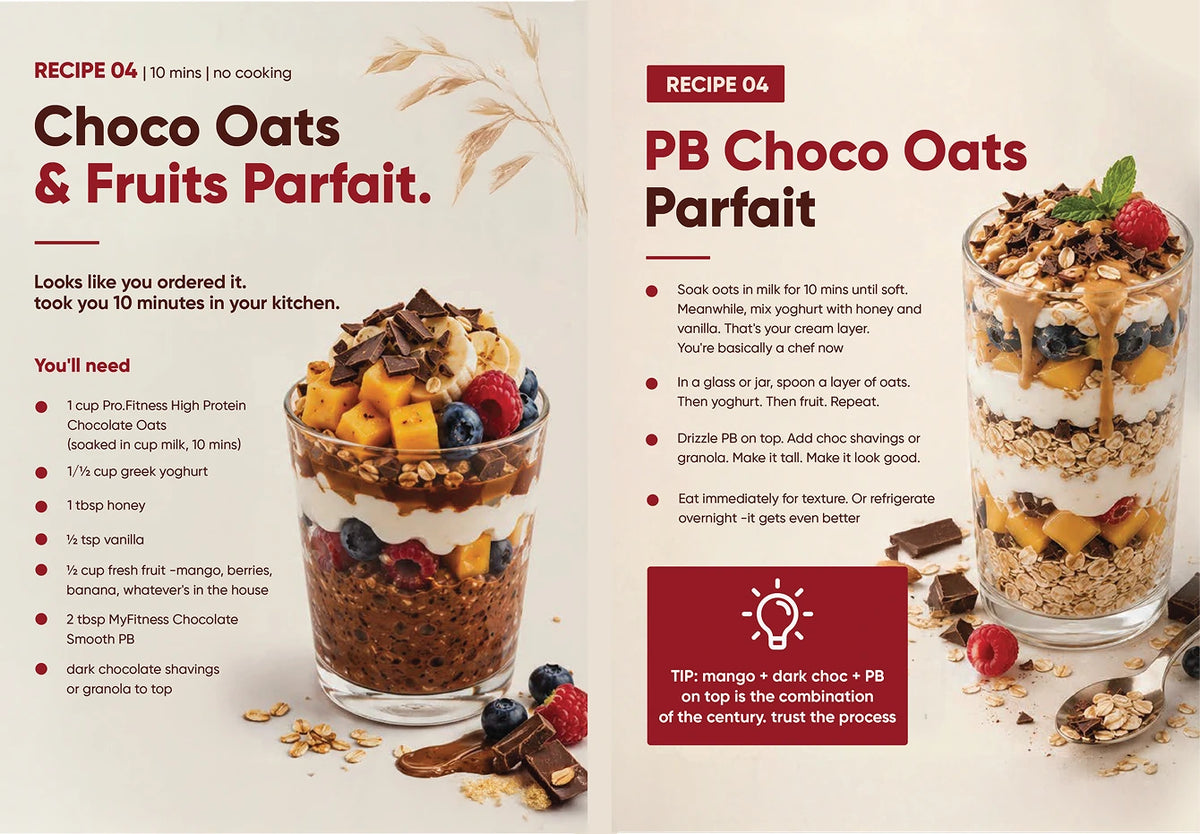Choco Oats & Fruit Parfait
