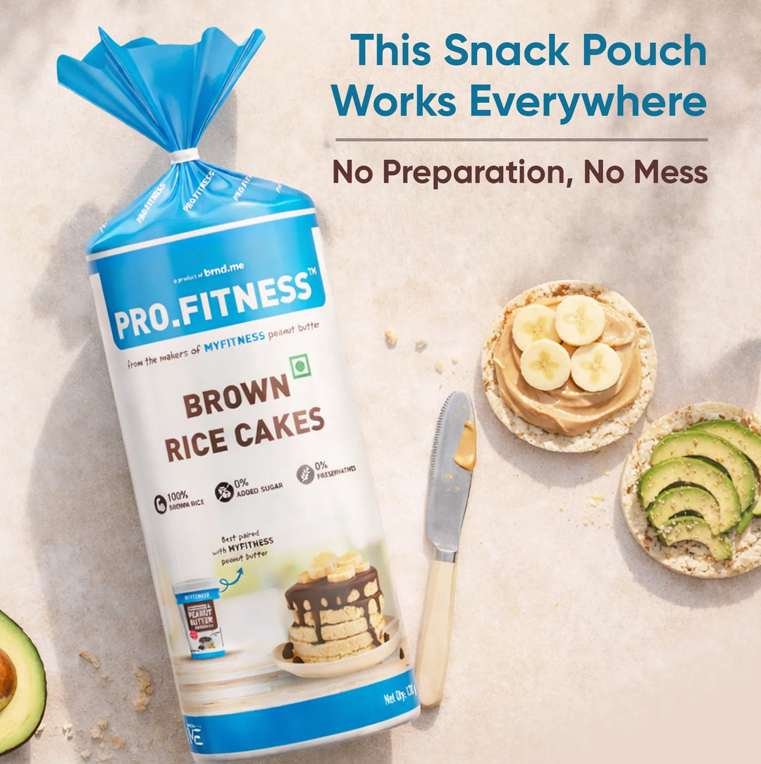 Pro.Fitness Brown Rice Cakes | 100% Whole Grain Brown Rice | 8.4% Protein | 7.2% Fibre | Zero Added Sugar |