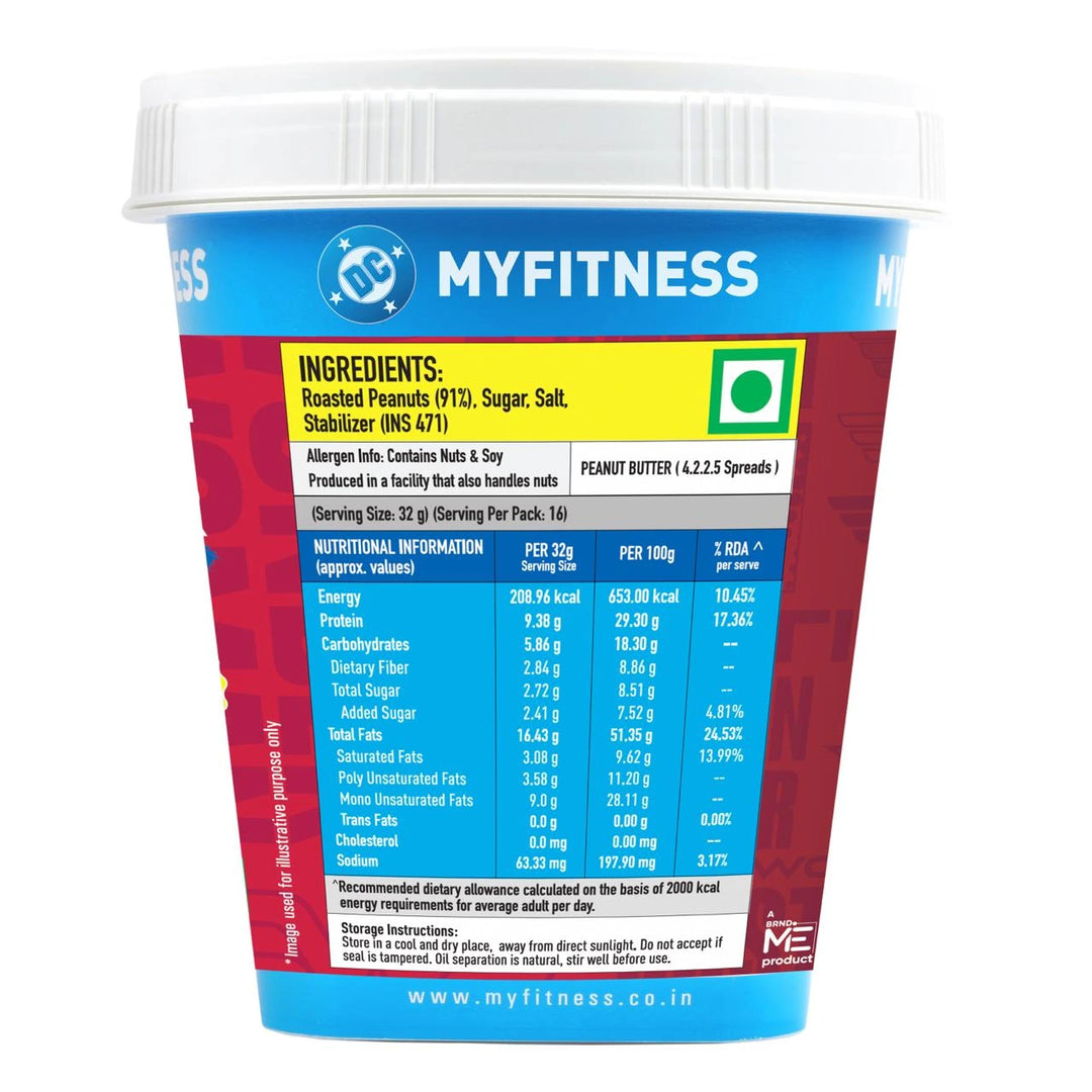 MyFitness x Wonder Woman | Original Peanut Butter Smooth 510g | 29% Protein | High Protein