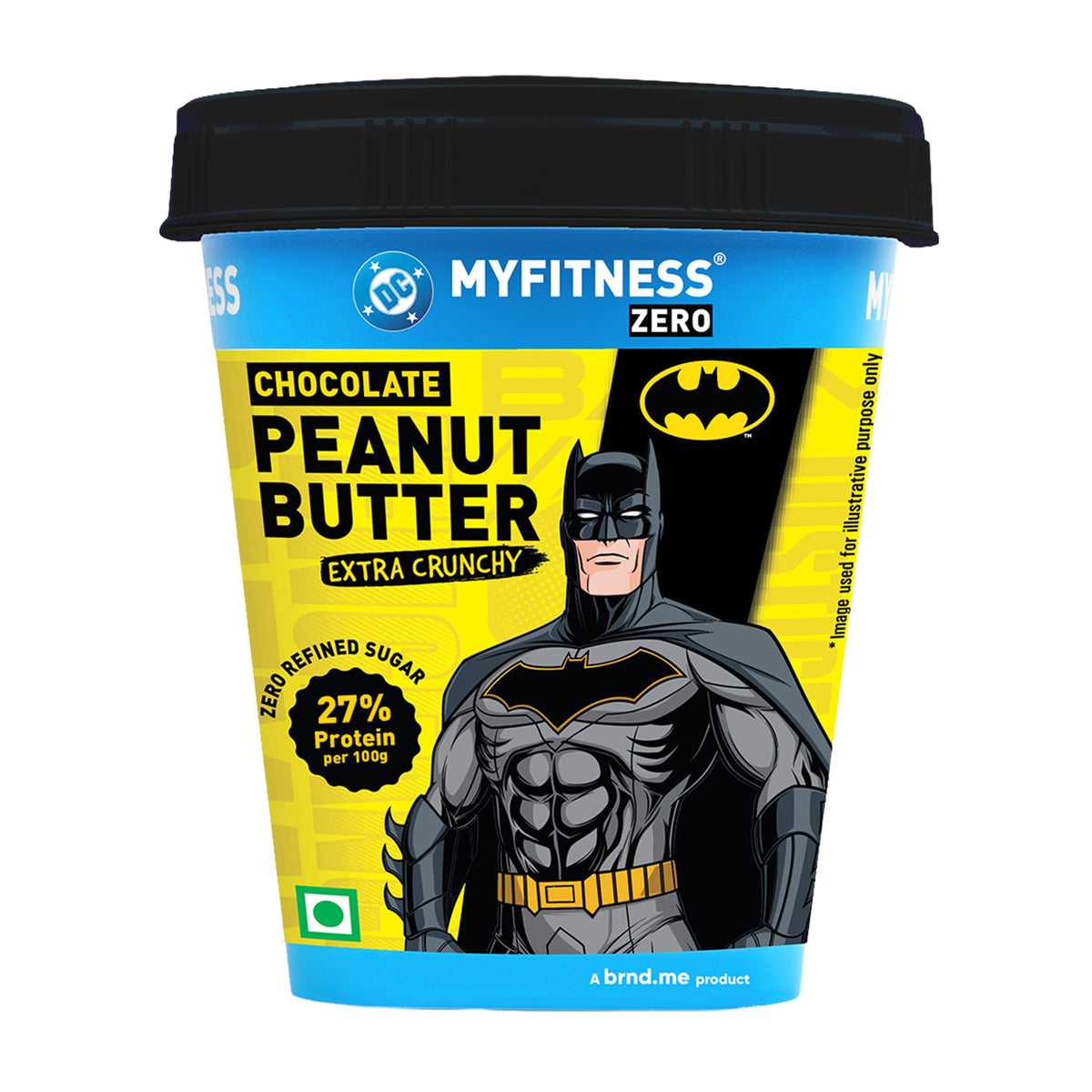 MyFitness x Batman | Chocolate Zero Peanut Butter Extra Crunchy | 27% Protein | Zero Added Sugar | High Protein