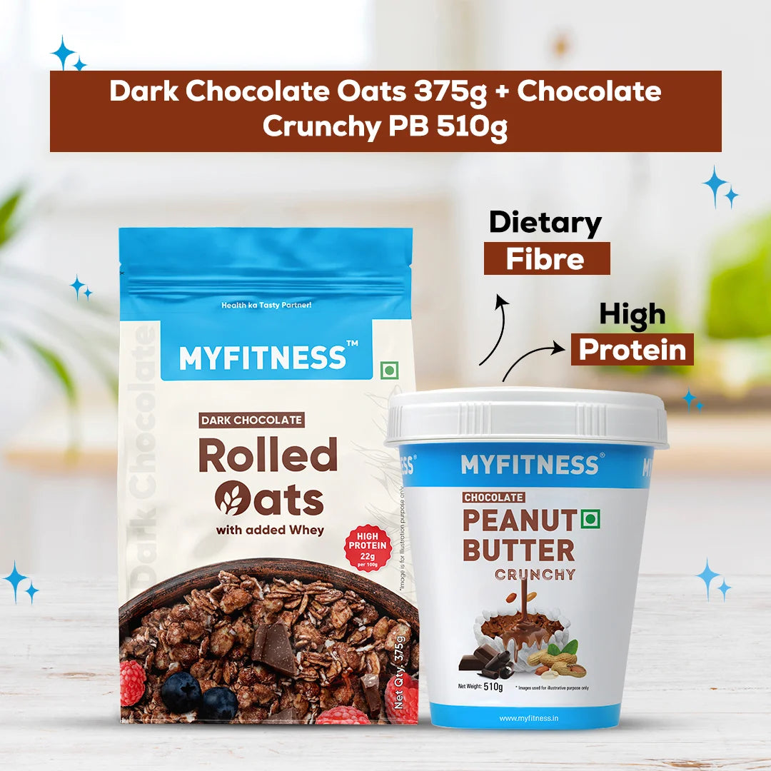 High Protein Dark Chocolate Oats & Chocolate Peanut Butter Crunchy