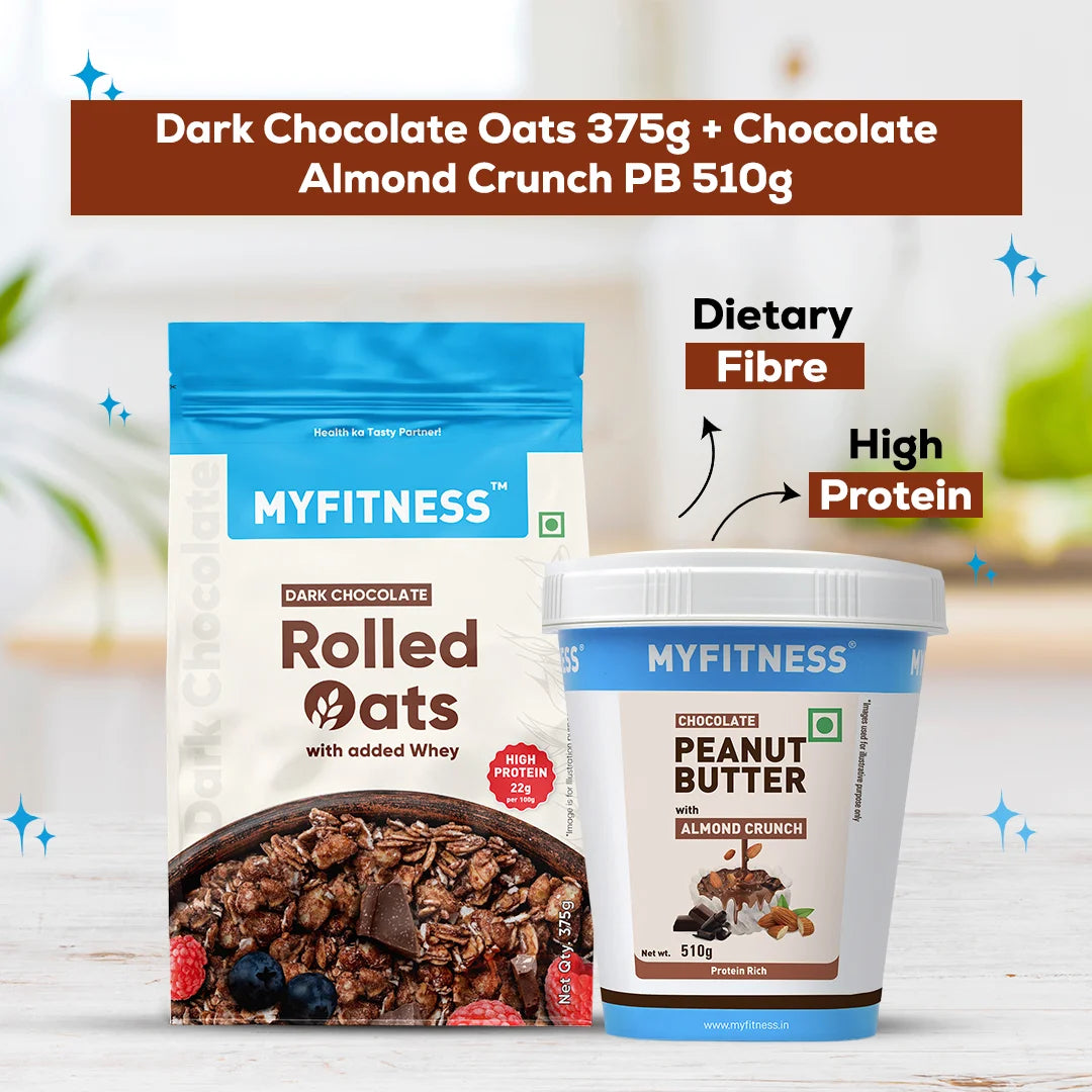 High Protein Dark Chocolate Oats & Chocolate Peanut Butter with Almond Crunch