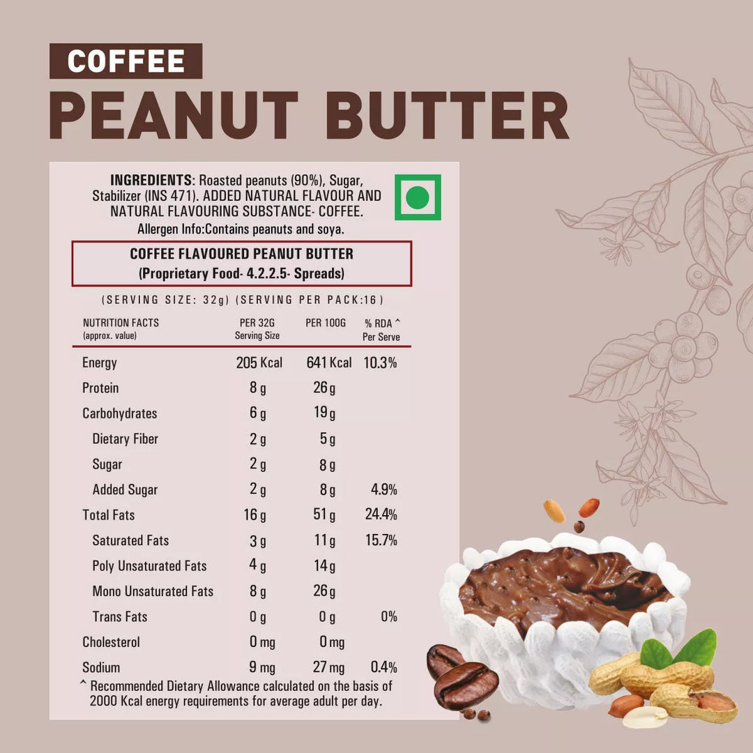 Coffee Smooth Peanut Butter (26% Protein)