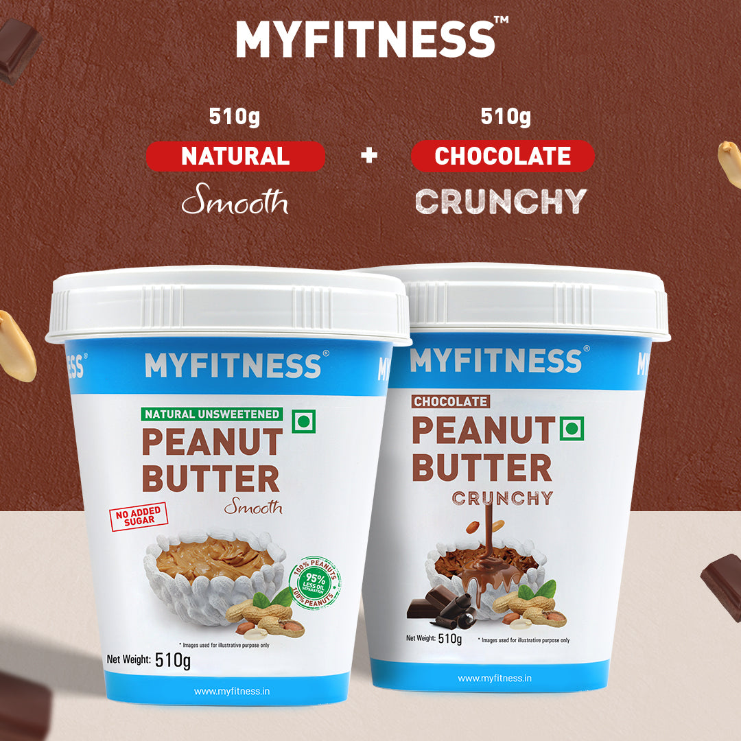 MyFitness Combo - Natural Peanut Butter Smooth & Chocolate Peanut Butter Crunchy