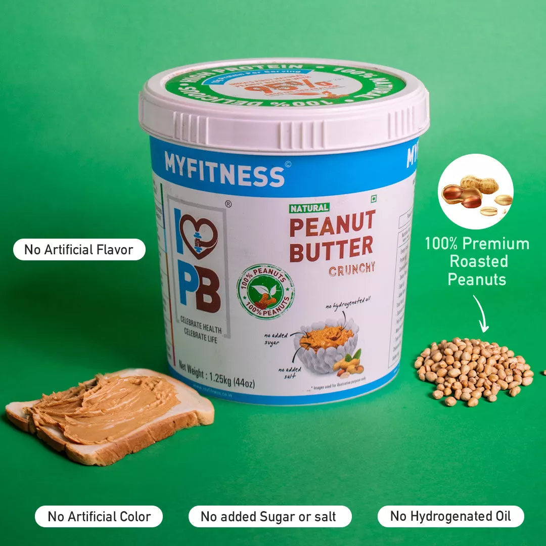 Natural Zero Sugar Crunchy Peanut Butter (32% Protein)